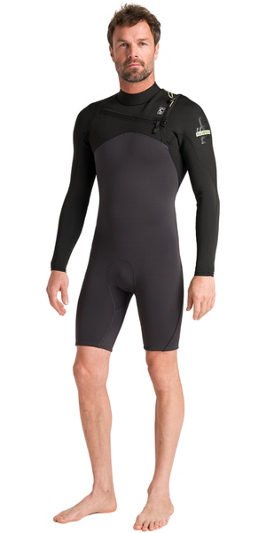 2026 C-Skins Hombres NuWave Session Lite 2/2mm Manga Larga Chest Zip Neopreno De Primavera C-NSEL22SPM - Meteor / Black